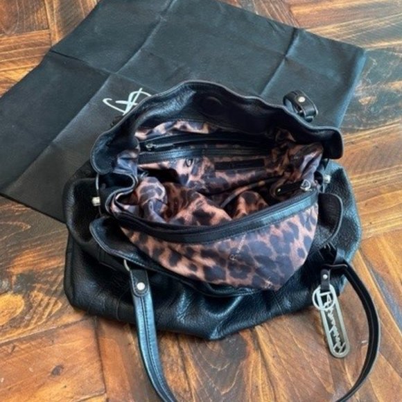 B. Makowsky Leather Hobo Bag (Black) - Picture 6 of 10